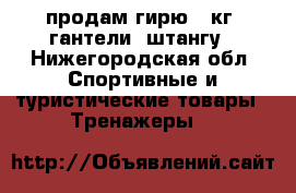 продам гирю 24кг. гантели, штангу - Нижегородская обл. Спортивные и туристические товары » Тренажеры   